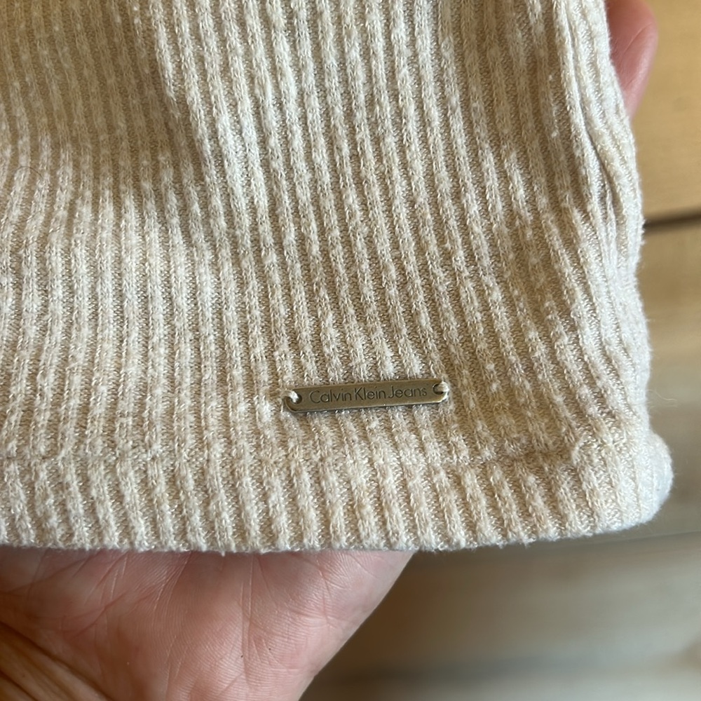 Calvin Klein Jeans White Ribbed Muscle Tee - Picture 4 of 4
